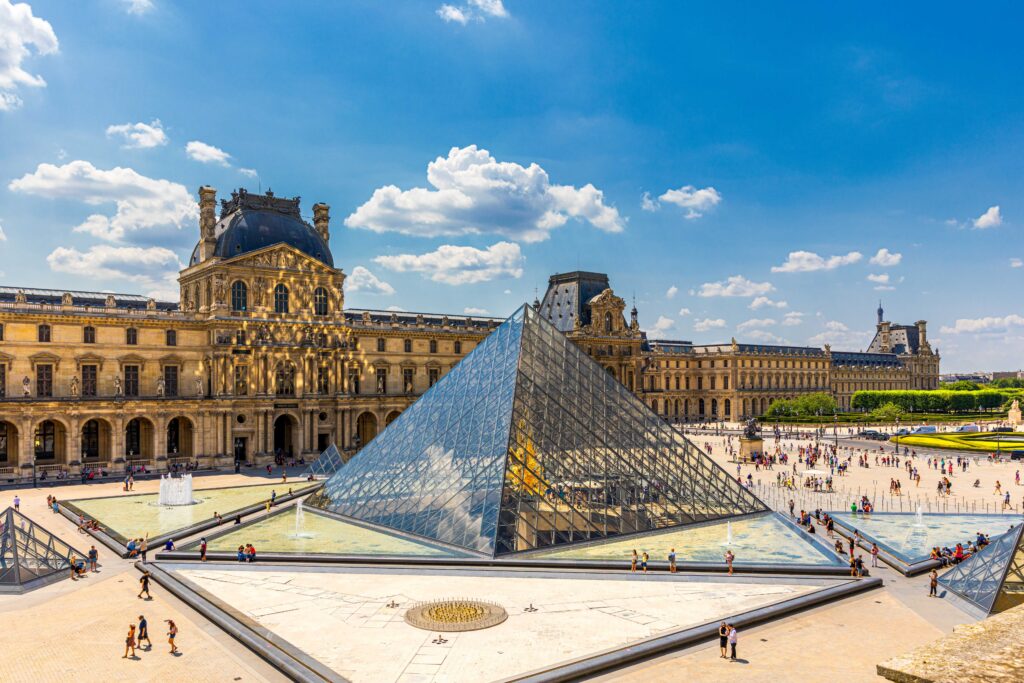 Aerial picture of Louvre Museum
