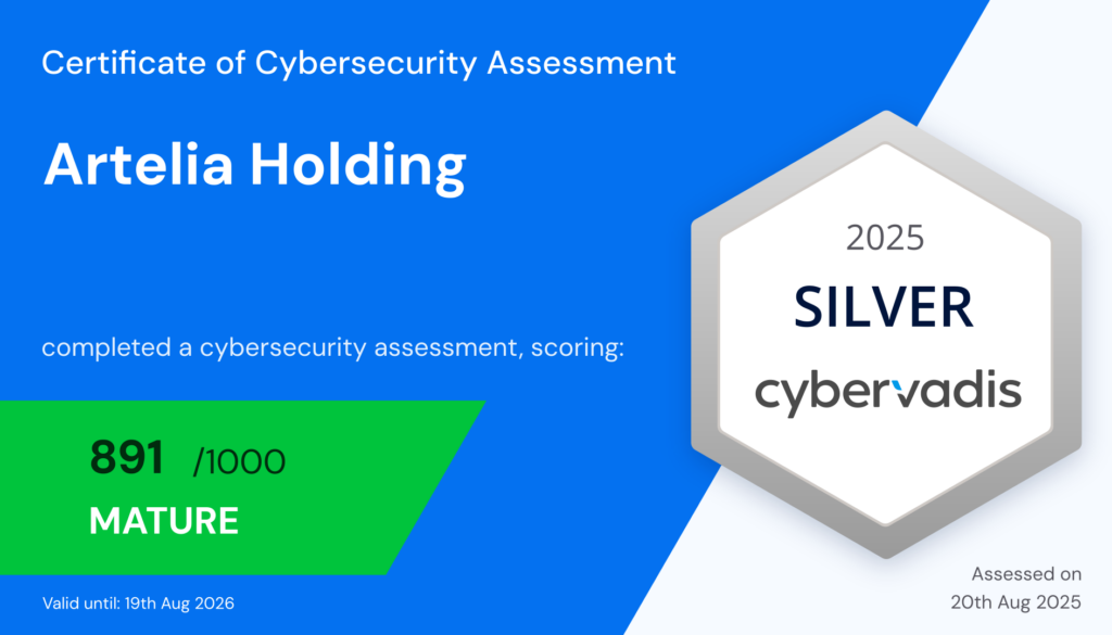 Artelia renouvelle sa certification CyberVadis Silver