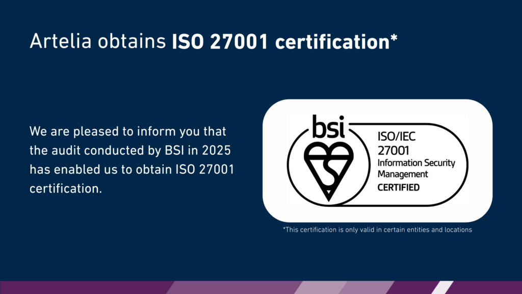 Artelia obtains ISO 27001 certification